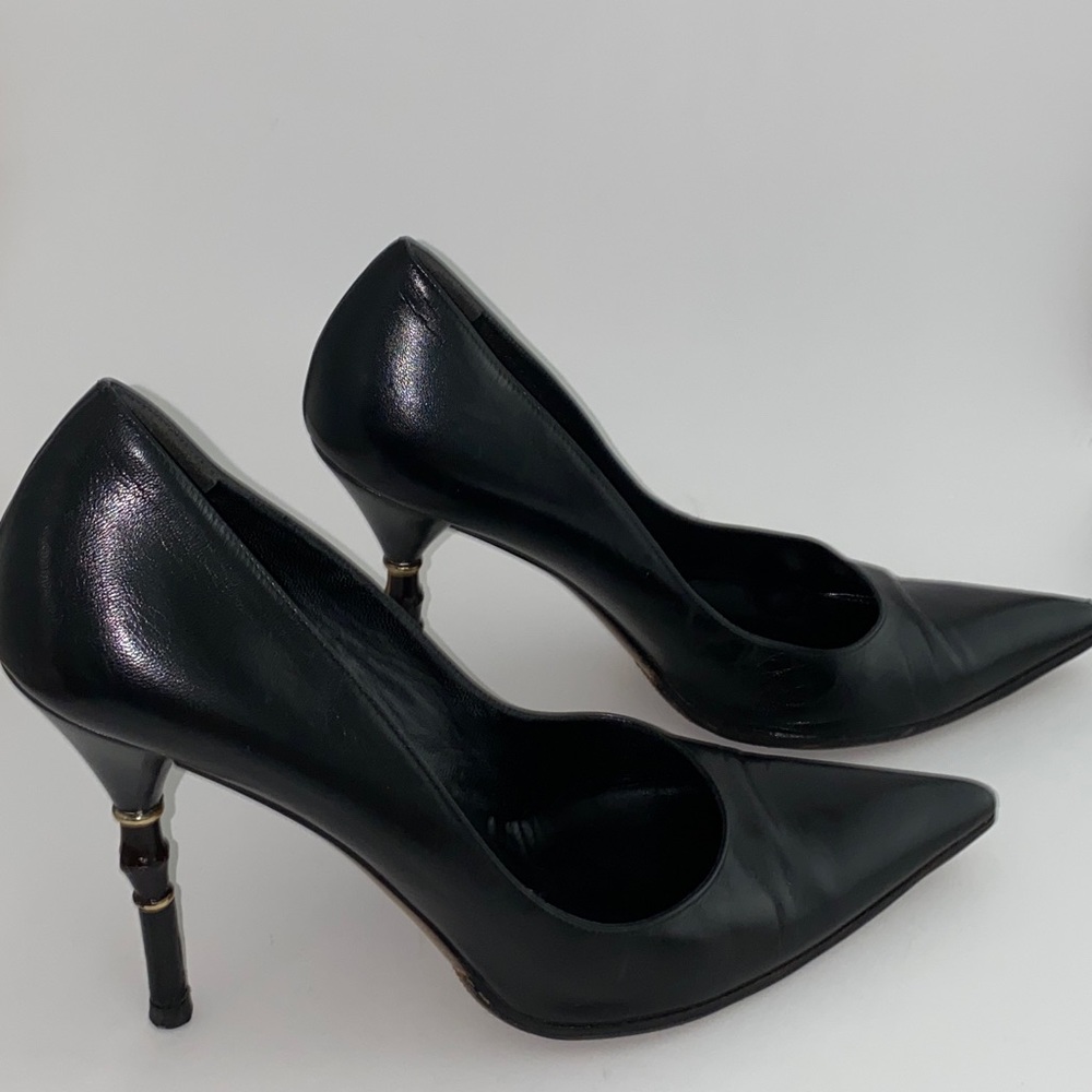 Authentic Gucci Bamboo Malaga Kid Bamboo Pumps Hee